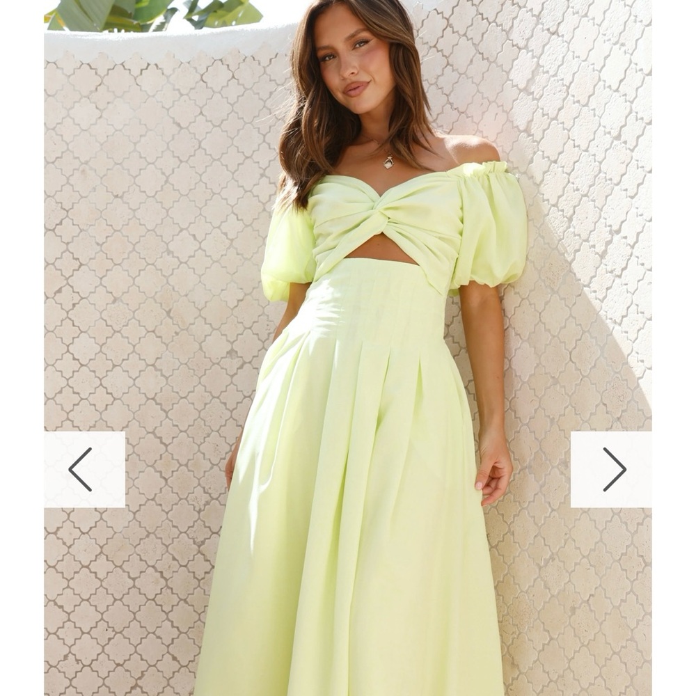Billy J Off-Shoulder or Puff Sleeve Midi Dress